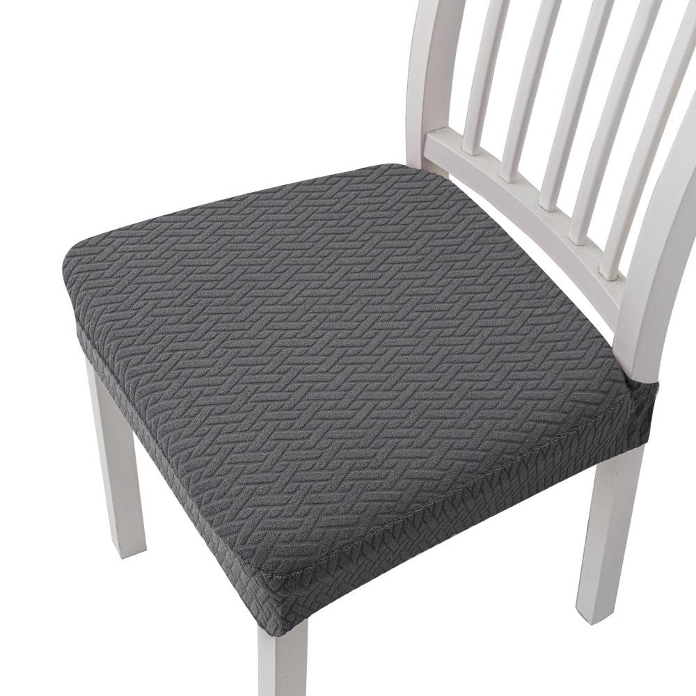 Stretchable Jacquard Chair Cover Pure Color Elastic Seat Covers for Hotel Home Dining Chairs