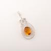 Citrine Gemstone 925 Sterling Silver Jewelry Zircon Pendant 1.73" For Women Gift CZP-6-2