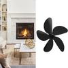Fireplace Fan Blade Universal Aluminum Alloy 5 Blade Heat Powered Fan Accessory Black
