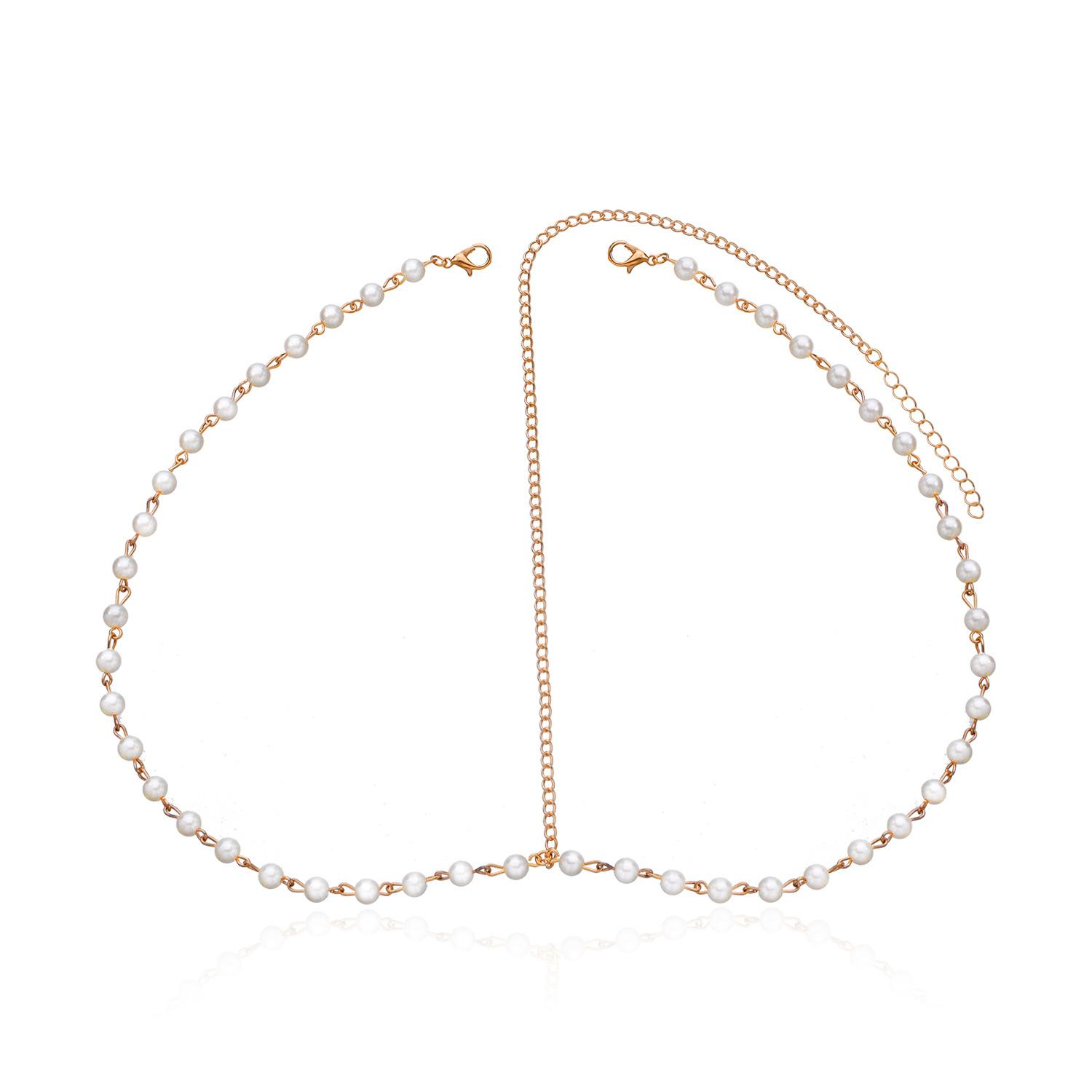 

Accessories, Mori, Beautiful and Versatile, Handmade Beaded Pearl Head Chain Headband Hair Accessories золотой