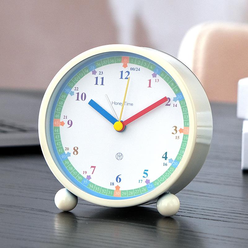 Early Education Night Lights Small Alarm Clock Boy Bedroom Student Using Silent Clock Girl Desktop Children Learning Bedside Clock