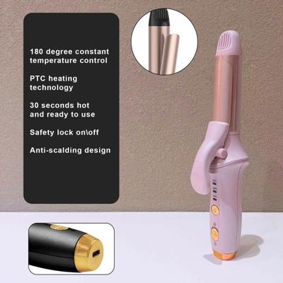 Yousheng Cordless Hair Curling Iron 3 Temperature Adjustable Rechargeable Fast Heating Hair Curler Straightener Portable Electric Hair Styling Tools