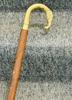 Walking Stick Black Twisted Pole With A Brass Elephant Head Comfortable Handle.