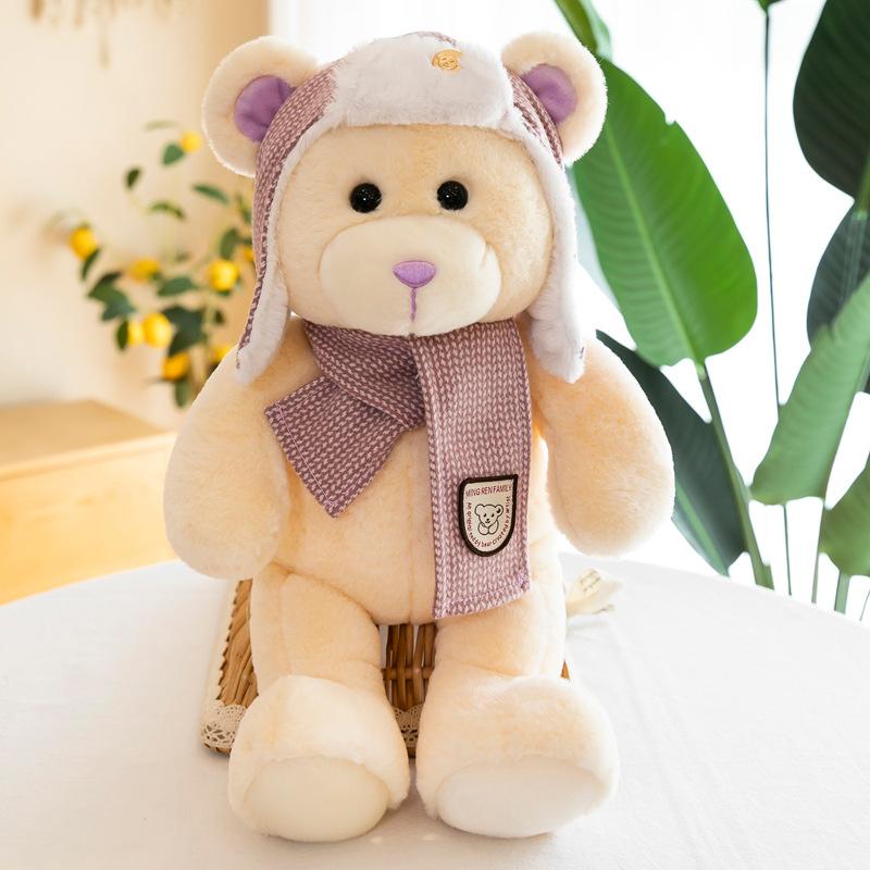 

Милая хлопковая шапка плюшевая игрушка медведь пара кукла медведь детская кукла тряпичная кукла подушка для сна подарок 30cm белый