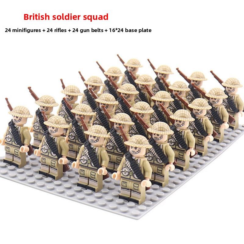 Non-Toxic Military German Soviet And American Soldiers Various Legions New World War Ii Doll Phalanx Suit Rifle Assembly Building Blocks