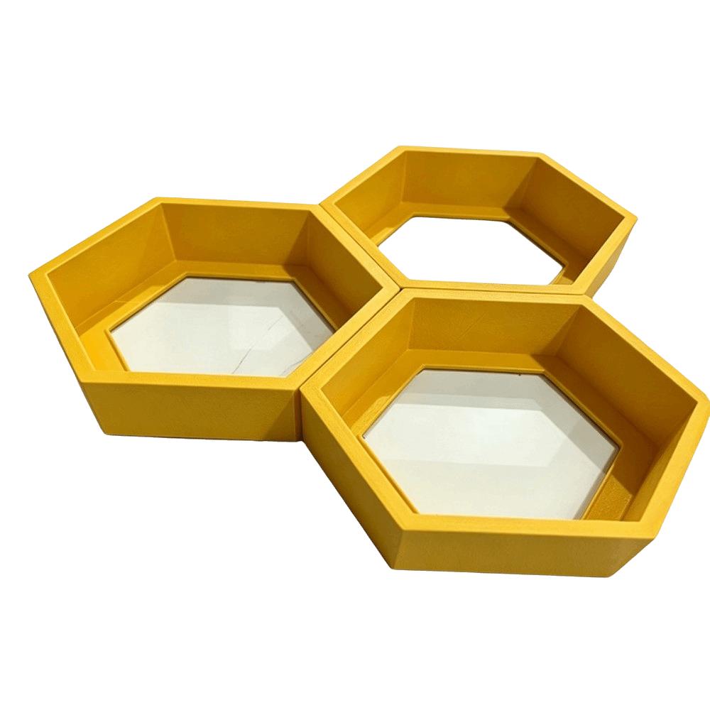 3PCS Nordic Style Hexagonal Suspended Storage Rack Hexagonal Floating Shelves Home Decor