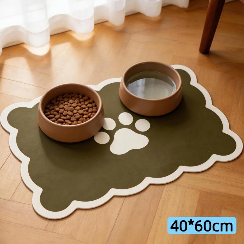 Waterproof Non Slip Pet Feeding Mat Absorbent Wavy Edge Easy Clean Pad for Cats Puppy Pet Feeding Supplies