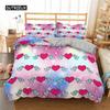Love Heart Duvet Cover Set King Size Black Red Heart Spot Twin Quilt Cover Arrow of Love Polyester Bedding Set for Teens Couples