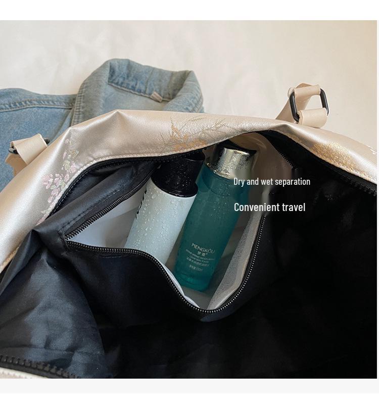 תיק נסיעות גדול בסגנון סיני: הפרדה רטוב/יבש, תיק צד קל משקל ותיק כושר