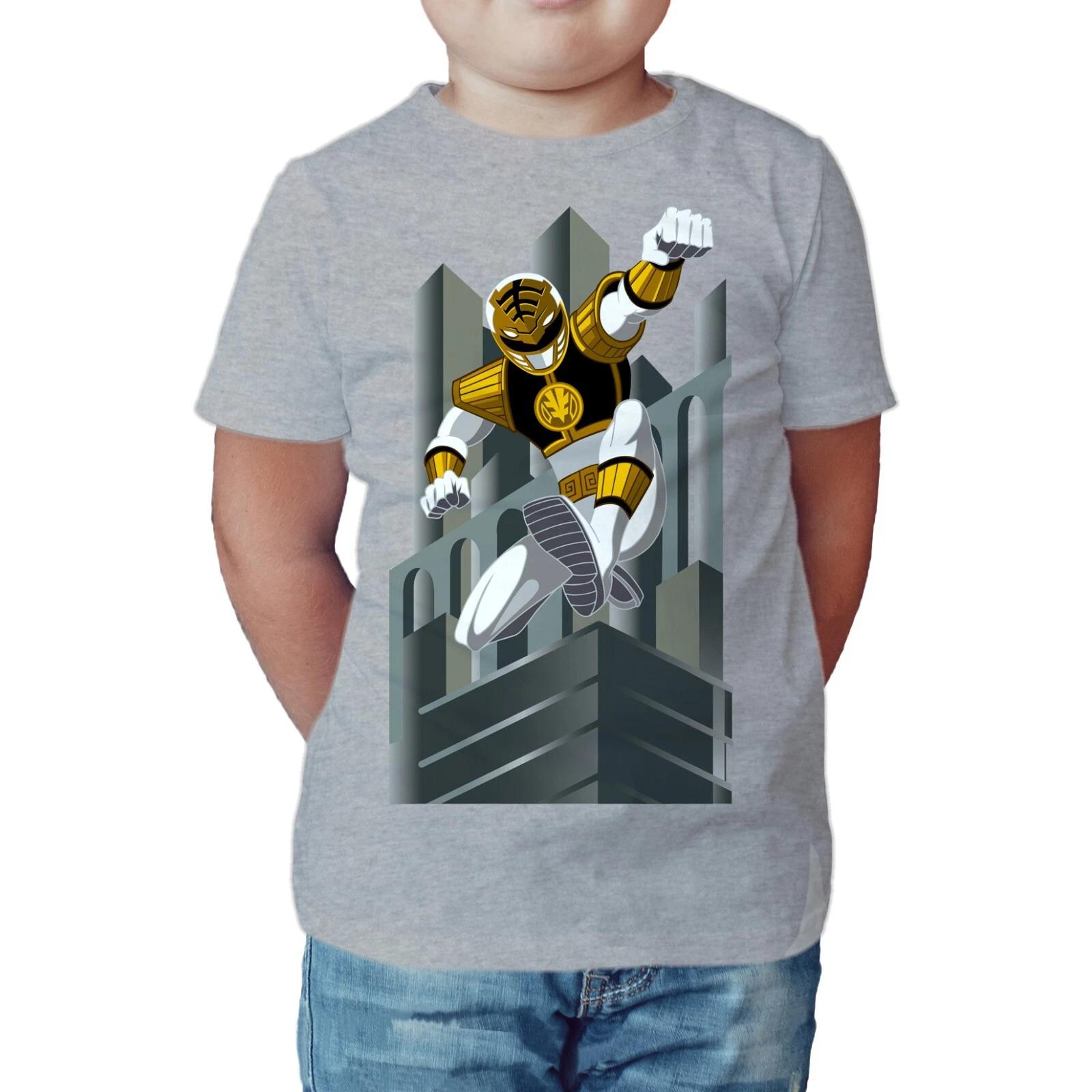 Power Rangers White Ranger Deco Official Kids T-Shirt Mighty Morphin Gift Shirt 140