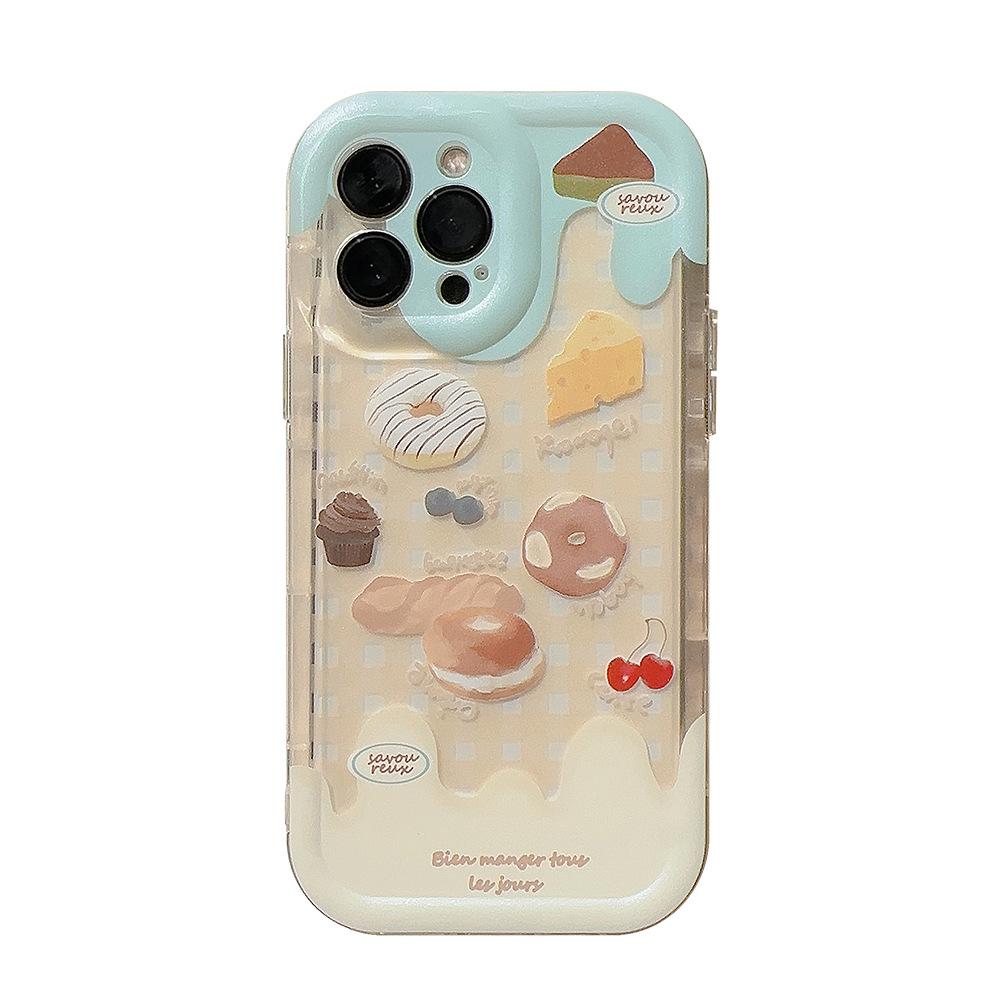 Summer Cream Donut for Iphone 14 for Apple Phone Case 15Pro Max16 Transparent 13 Full Cover