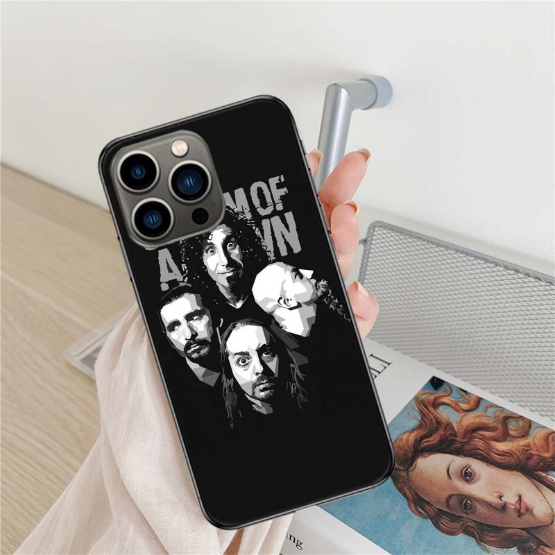 System Of A Down Phone Case For Iphone 16 15+ Pro Max 17 Air 14 Plus 16E 13 Pro 12 Mini 11 Clear Cover Silicone Cute Shell