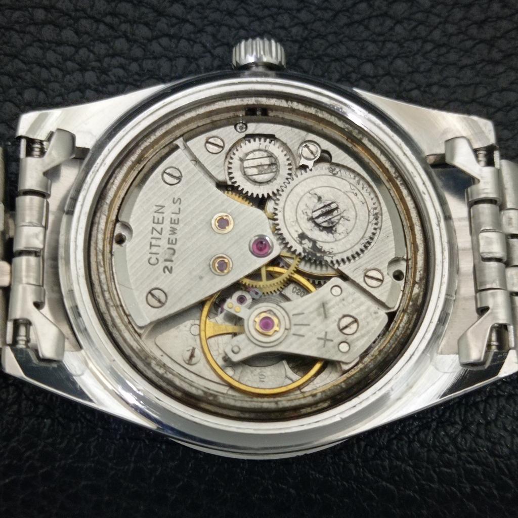 VINTAGE CITIZEN NEW MASTER HANDWINDING JAPAN MENS SEA GREEN DIAL WATCH a704426-1