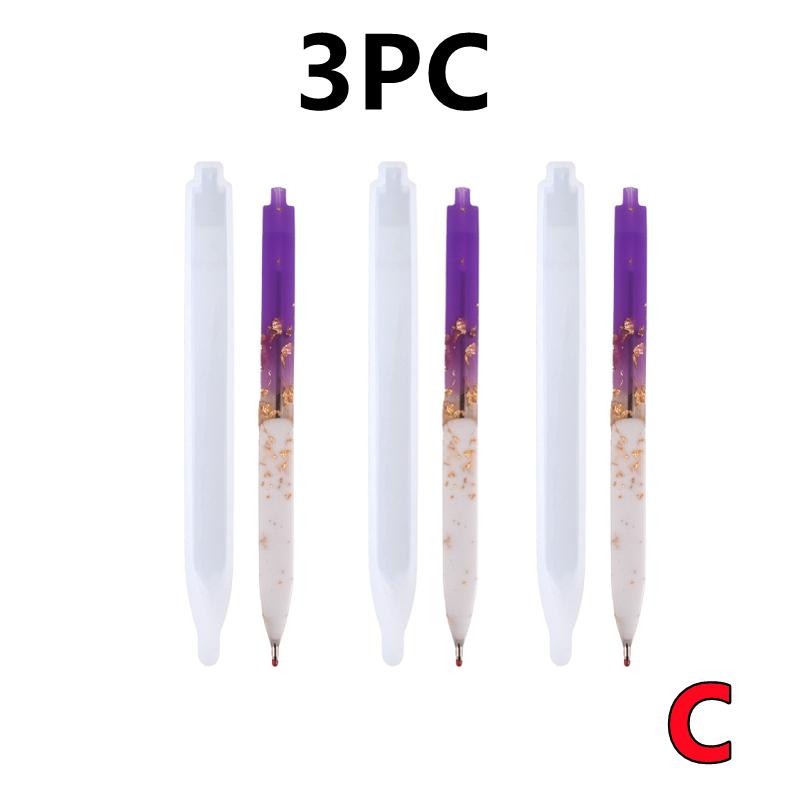 New 3/1PC Transparent Pen Silicone Mould Set DIY Ballpoint Pen Mold Epoxy Resin Molds for Jewelry Casting Pen Holder Making