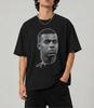 Grafické tričko Kyliana Mbappého, Vintage tričko s portrétem fotbalisty, Nadrozměrné tričko pro fotbalového fanouška, Streetwear sportovní tričko, Dárek pro fotbalového fanouška