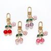 3D Cherry & Blossom Keychain Pendant - Alloy Jewelry Accessory
