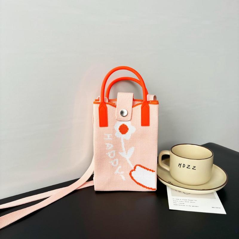 Mobile phone bag flower knitted bag niche versatile shoulder messenger bag trendy tote bag flower knitting
