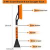 27" Car Snow Brush And Ice Scrapers For Car Windshield, 2-In-1 Detachable Ice Scraper And Brush For Car With Ergonomic Foam Handle, Suitable For