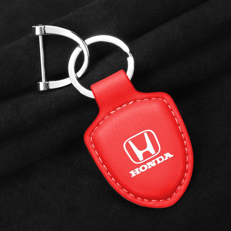 PU Leather Car Keychain Key Decoration Ring Anti-Loss Pendants For Honda Civic Accord Fit City Vezel CR-V Odyssey Pilot Jazz HRVOW3