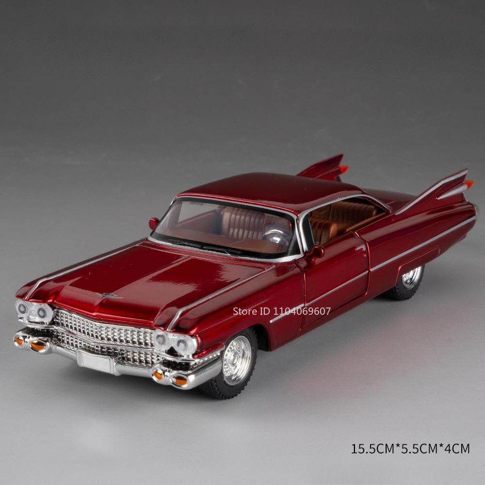 1:32 Eldorado Biarritz S-W140 Model Toy Vintage Car Alloy Diecast Sound Light Door Opened Pull Back Miniature Vehicle Kids Gifts