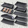 Black Matte Melamine Rectangular Drop-Resistant Plate for BBQ and Sides