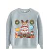 Kids Sweatshirt [Christmas] Hey Santa Reindeer Print Pattern Fleece Warm Through Sweater Fashion Print Pattern Wear Casual Long Sleeve