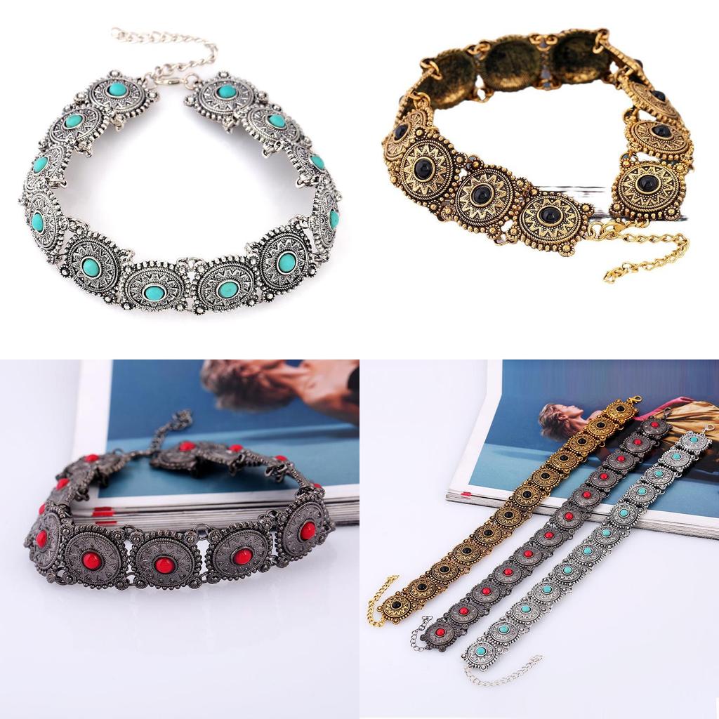 Retro Turquoise Pendant Necklace With Geometric Alloy Chain For Vintage Jewelry Enthusiasts