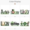 6pcs Wooden Table Sign Set 6 Patterns Lucky Clover Ornament Sincere Wishes For St Patrick Day Decor