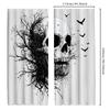 2pcs Classic Gothic Skull and Branches Black and White Polyester Decorative Curtains   Scary Art Design for Home Decor