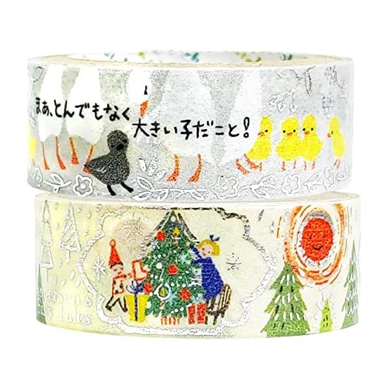 Sealido Made in Japan Foil-Stamped Kirapika Masking Tape Fairy Tale Andersen 2-Roll Set The Ugly Duc