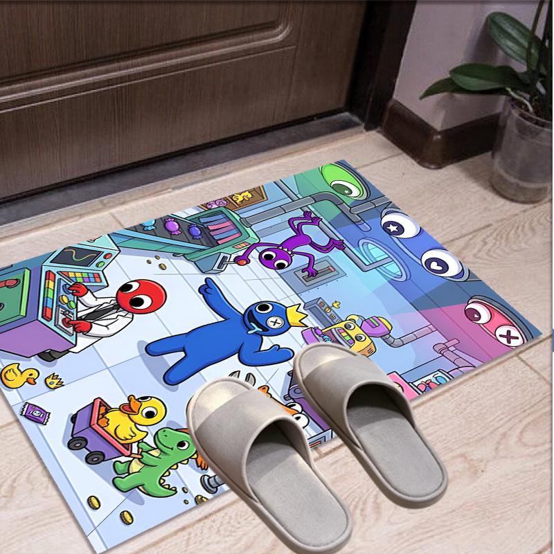 Game Rainbow Friends Pattern Rug, Indoor/Outdoor Mat, for Picnic, Gameroom, Bedroom, Office, Living Room, Home Decor Carpet, Birthday Gift
