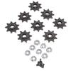 Set di Pignoni per Scooter Elettrico a 9 Denti, Pignoni in Ferro con Diametro Interno 10 mm per Bici, ATV da 47 e 49 , Resistenti all'Usura e Robusti, Semplice