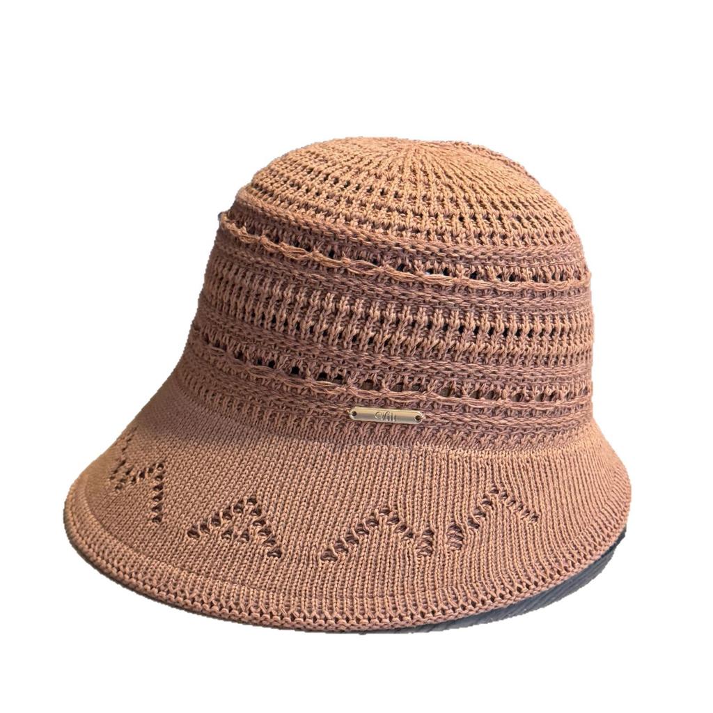 Knitted Hollow Fisherman's Hat Children's Spring and Summer New Breathable Sunshade Sunscreen Hat Hand-woven Basin Hat