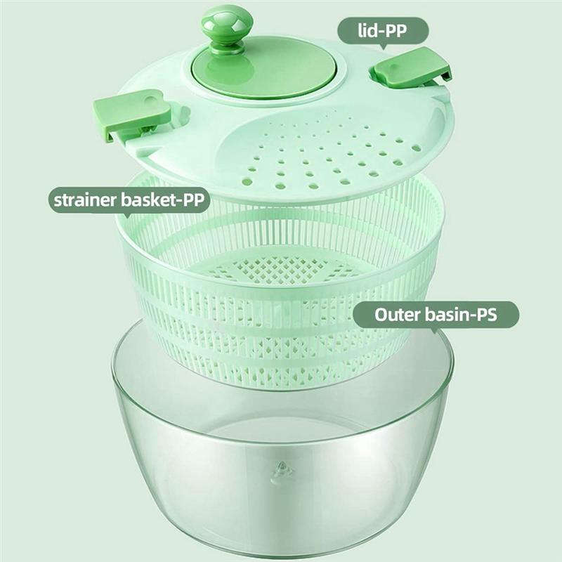 2025+ 4L Kitchen Vegetable Dryer, Salad Washer with Safety Lid Lock and Swivel Handle
