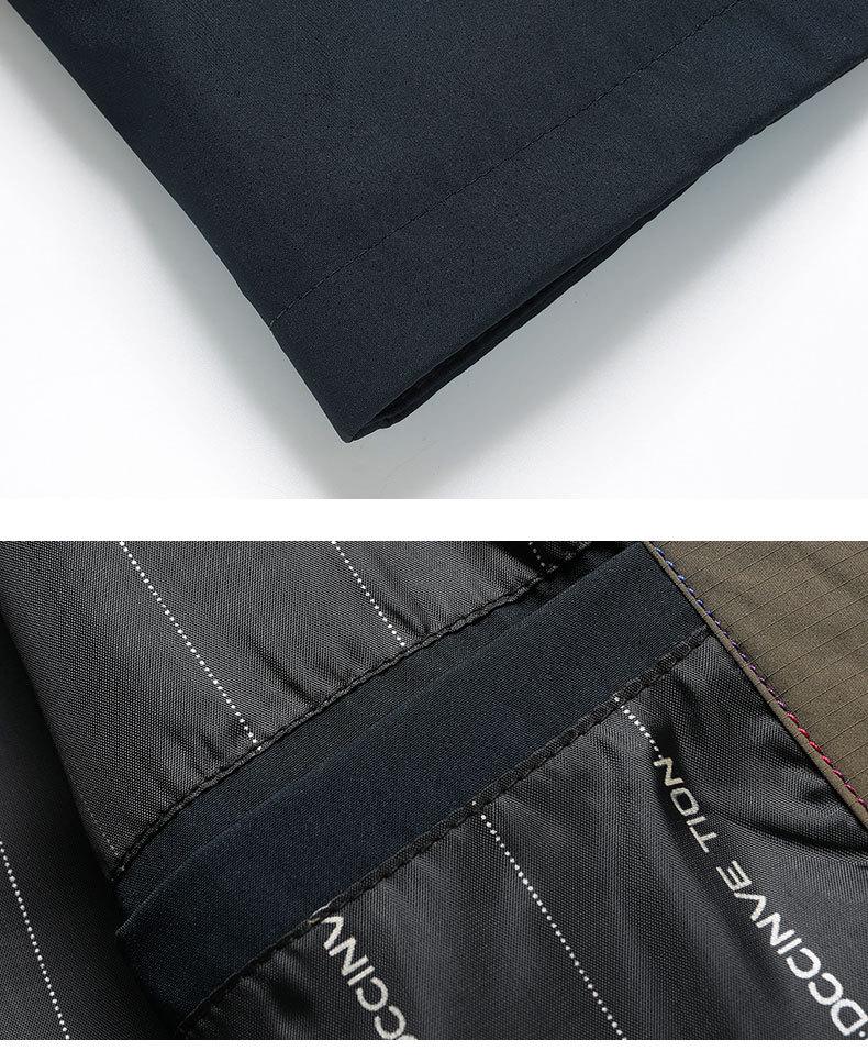 Removable Hood Spring-Autumn Dad's Business Casual Jacket for Middle-aged & Elderly