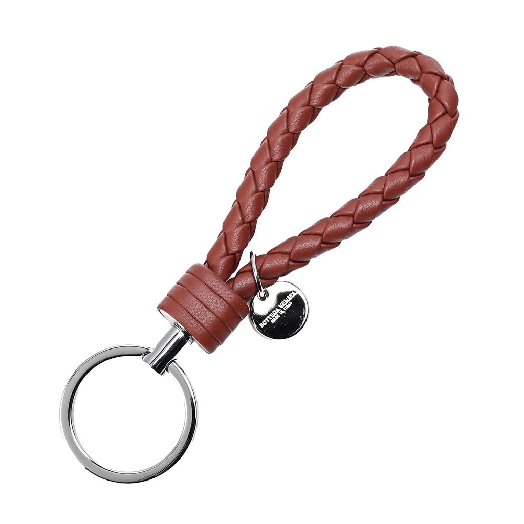 Bottega Veneta Intrecciato Brown Leather Key 113539 V3ET1 Genuine Leather Ring, 8941, [Used]