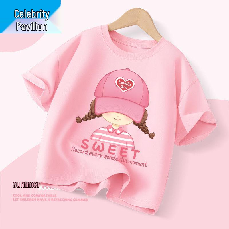 Girls' Summer Cotton Short-Sleeved Suit: Stylish, Thin Sportswear for Older Kids 2025