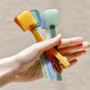 Korean-style Two-color Long Handle Glass Spoon Pudding Ice Cream Dessert Spoon Simple Heat-resistant Coffee Mixing Spoon