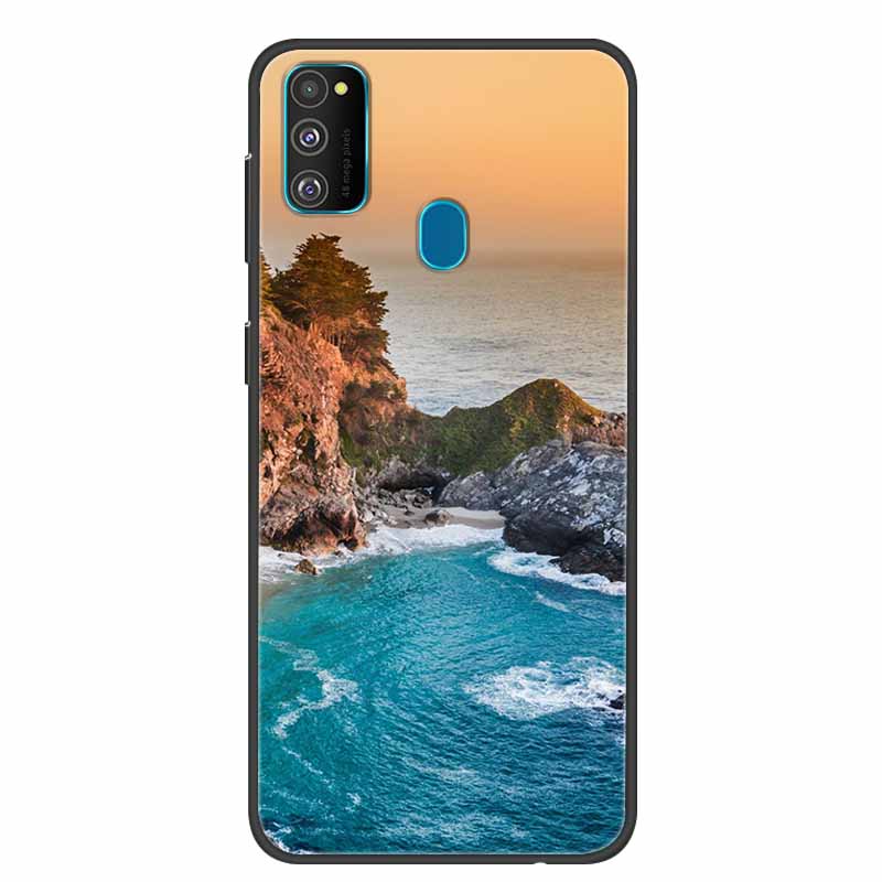 Funda para Samsung Galaxy M21 Funda Trasera de Silicona TPU Suave para Fundas de Teléfono Galaxy A21S M30S M31 M 21 M21S M31S Carcasas Negras Coques