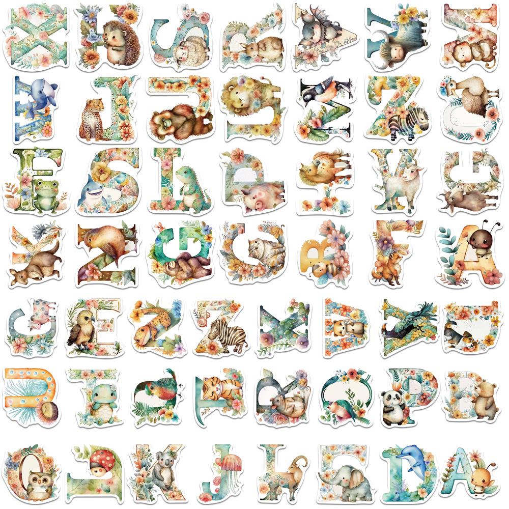 Sada samolepek divoké zvěře: Los, Alpaka, Panda & Lev