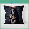 Super Soft Short Plush Horror Print Pillowcase For Halloween Decor