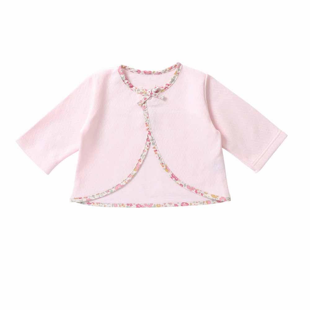 Cream de Coco Made in Japan Diamond Face Floral Print Cardigan for Newborns and Perfect for Fall and Cute Floral Stylish Outerwear for Sizes and