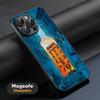 Custodia Arancione per Telefono Cocktail Aperol Spritz Per iPhone 16 15 14 13 12 11 Plus Pro Max Lusso di Alta Gamma Magsafe Pelle di Pecora