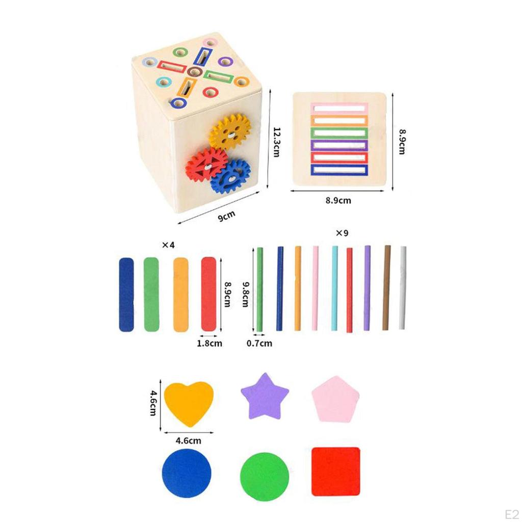 Wooden Color Shape Sorting Learning Toy,Matching Game Educational Fine Motor Skills for 1-3 Year Old