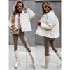 2025 Winter New Women's Cotton Padded Coat Long Sleeve Button Decorated Outerwear