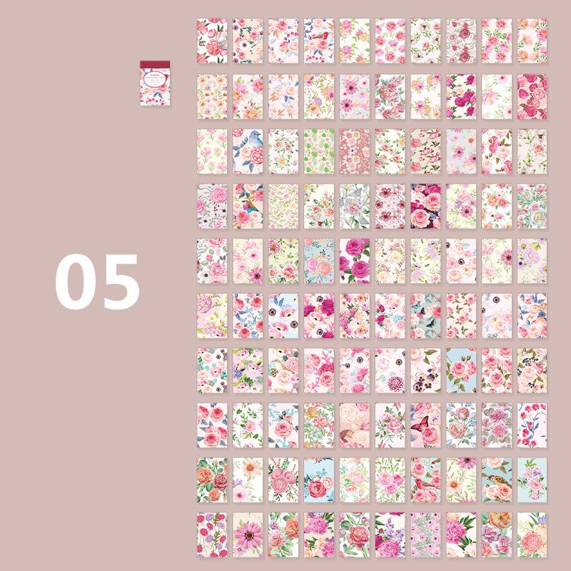

Mr. Paper , 100 Pieces/Retro Plant Romantic Flower Stickers Book DIY Scrapbook Decorative Materials Paper Stationery Gifts