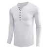 Camicia Henley a Maniche Lunghe da Uomo Tinta Unita