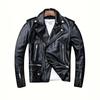 New men's PU leather jacket motorcycle jacket slim lapel zipper jacket spring and autumn trend men's leather jacket