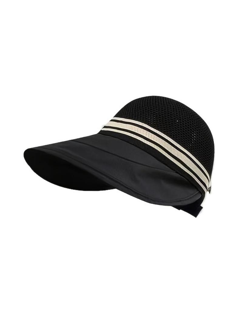 Women Wide Brimmed Non-Trace Ponytail Visor, Foldable Beach Sun Hat for Women Young Girls,Sun Hats for Women Wide Brim Straw Rol