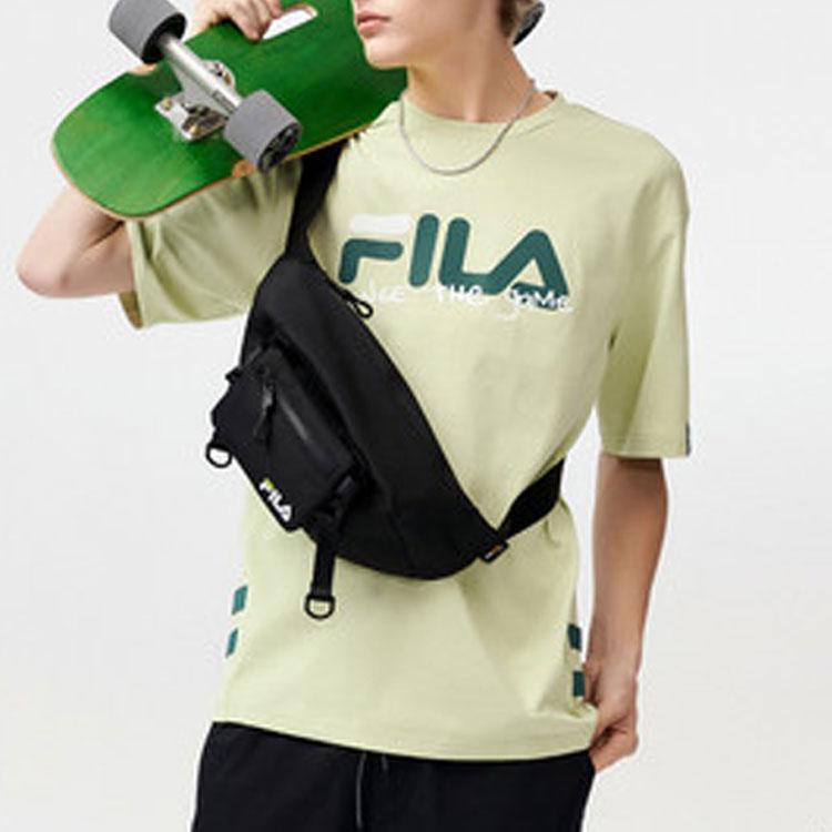 Fila Fusion Casual Sports Printed Loose Short Sleeve T-Shirt Men Tops Vintage-Green T11M123102FKK
